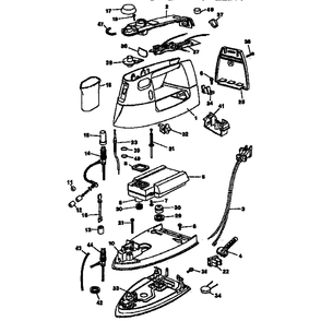 Replacement Parts Diagram and Parts List for F620  Black and Decker Iron